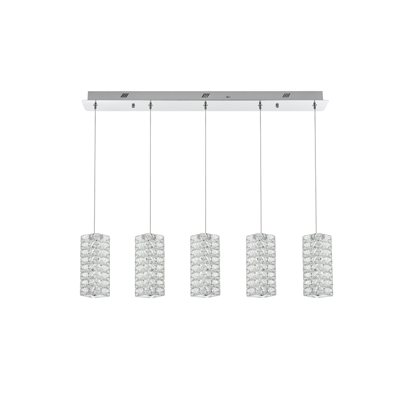 Elegant Lighting Aston 40 Inch Led Pendant In Chrome