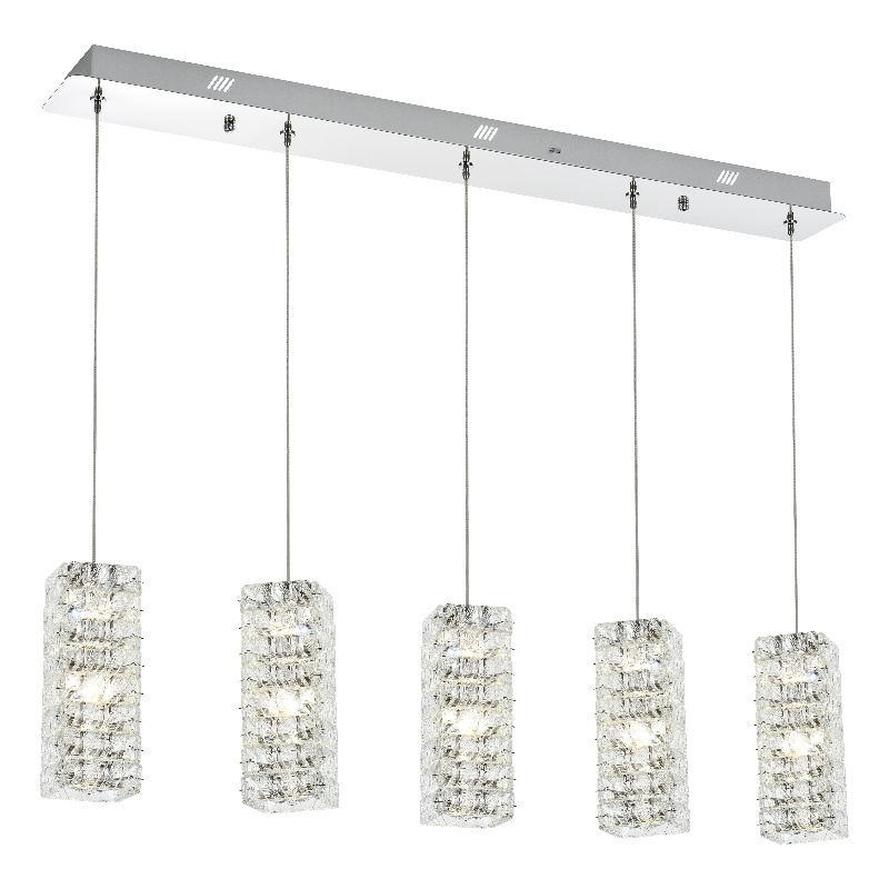 Elegant Lighting Aston 40 Inch Led Pendant In Chrome