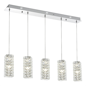 Elegant Lighting Aston 40 Inch Led Pendant In Chrome