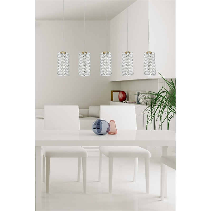 Elegant Lighting Aston 40 Inch Led Pendant In Satin Gold