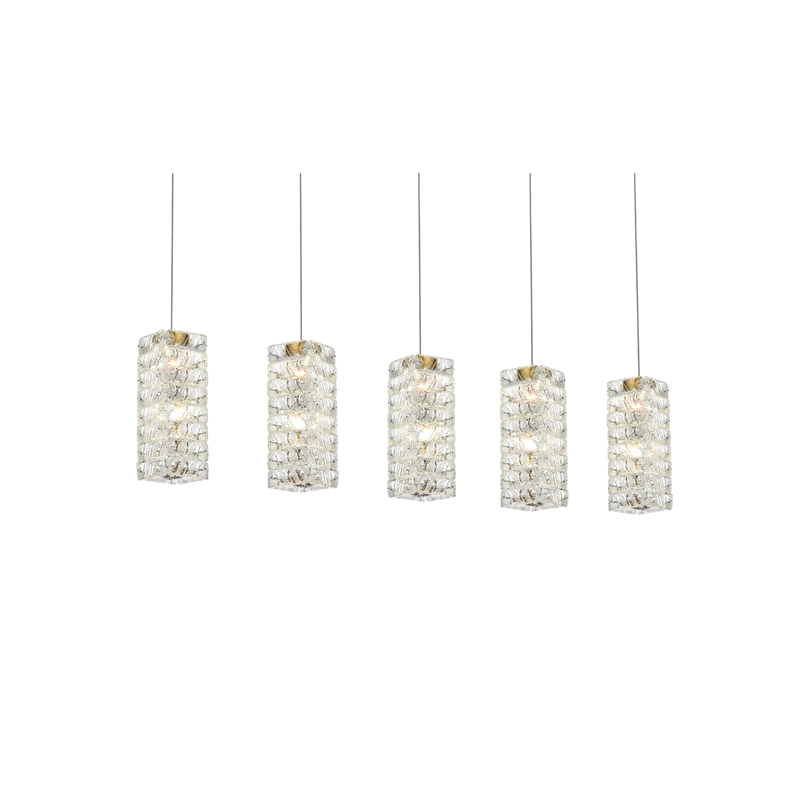 Elegant Lighting Aston 40 Inch Led Pendant In Satin Gold