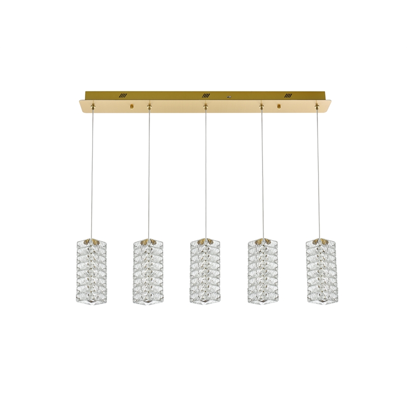 Elegant Lighting Aston 40 Inch Led Pendant In Satin Gold