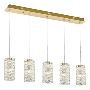 Elegant Lighting Aston 40 Inch Led Pendant In Satin Gold