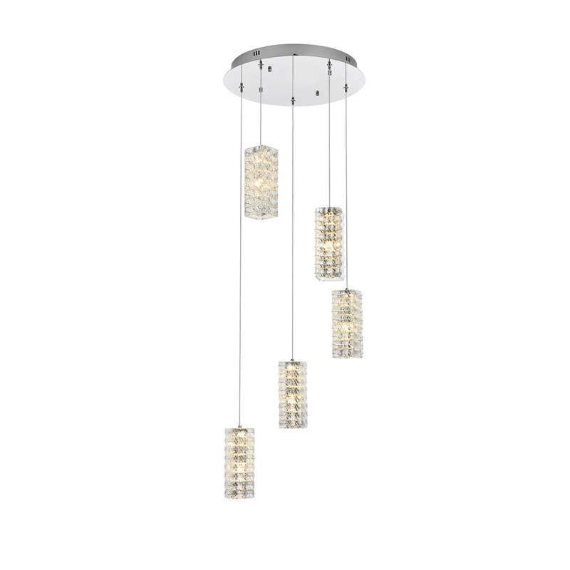 Elegant Lighting Aston 20 Inch Led Pendant In Chrome