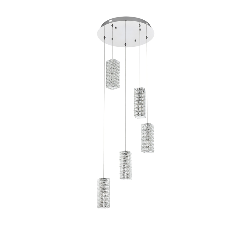 Elegant Lighting Aston 20 Inch Led Pendant In Chrome