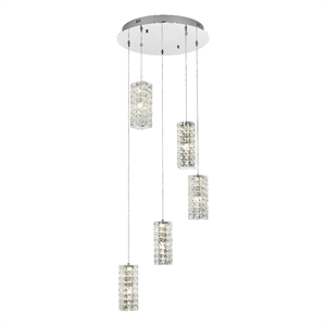 Elegant Lighting Aston 20 Inch Led Pendant In Chrome
