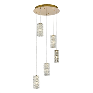 Elegant Lighting Aston 20 Inch Led Pendant In Satin Gold