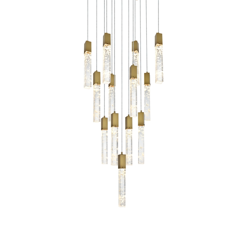 Elegant Lighting Aurora 26 Inch Pendant In Satin Gold