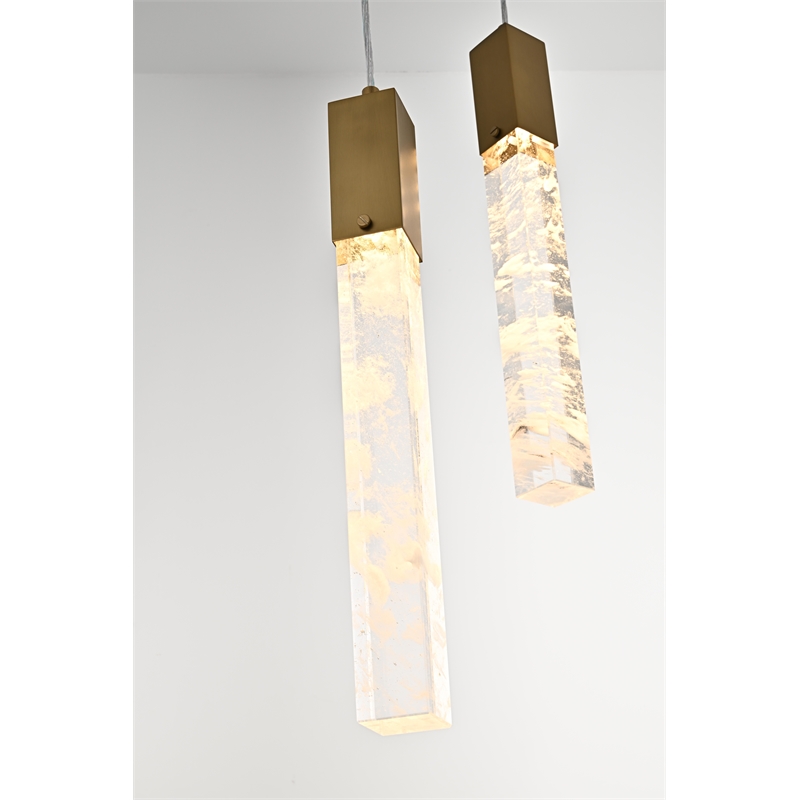 Elegant Lighting Aurora 26 Inch Pendant In Satin Gold