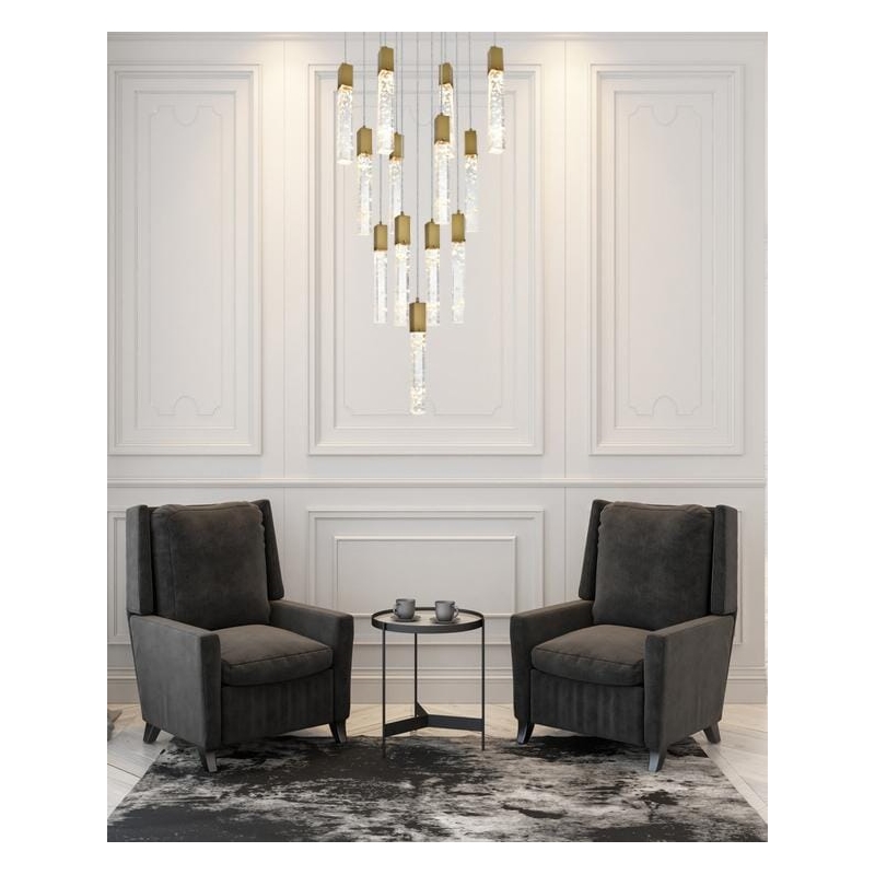 Elegant Lighting Aurora 26 Inch Pendant In Satin Gold