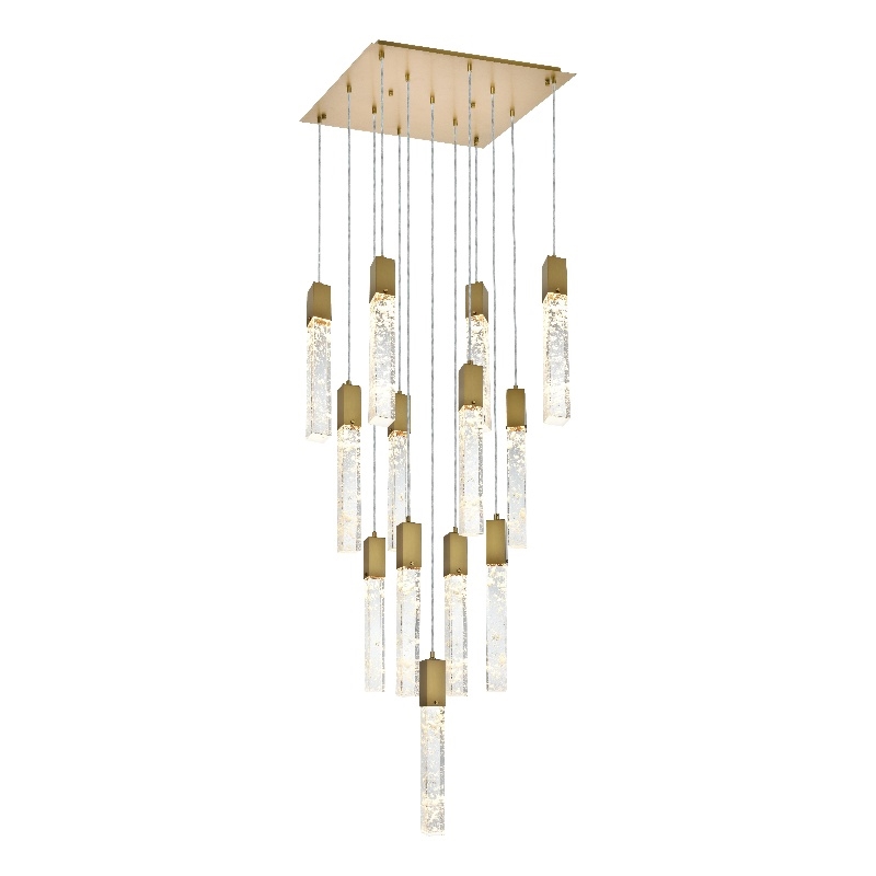Elegant Lighting Aurora 26 Inch Pendant In Satin Gold