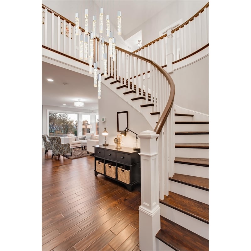 Elegant Lighting Aurora 30 Inch Pendant In Black