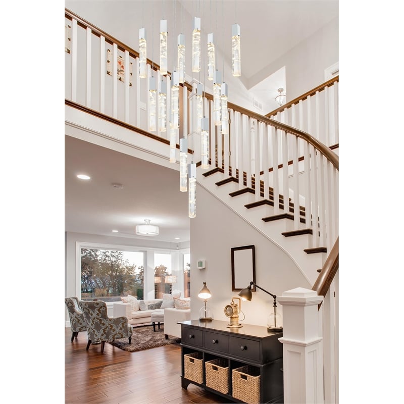 Elegant Lighting Aurora 30 Inch Pendant In Black