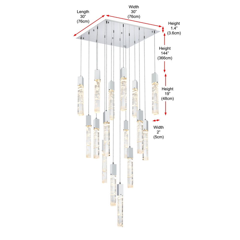 Elegant Lighting Aurora 30 Inch Pendant In Black