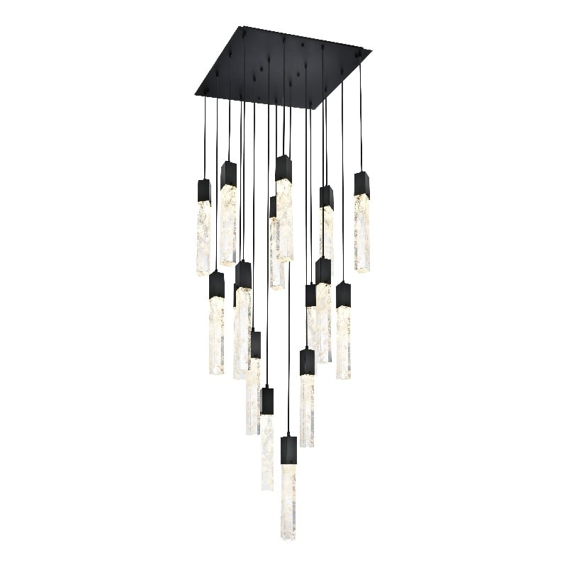 Elegant Lighting Aurora 30 Inch Pendant In Black