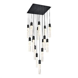 elegant lighting aurora 30 inch pendant in black