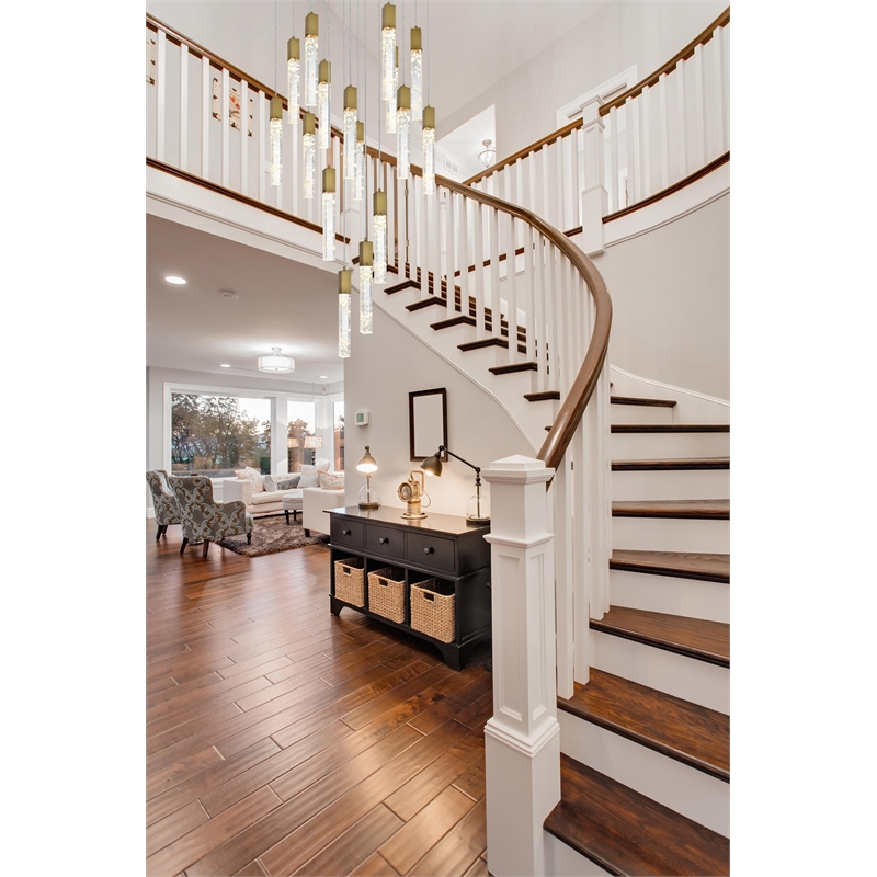 Elegant Lighting Aurora 30 Inch Pendant In Chrome