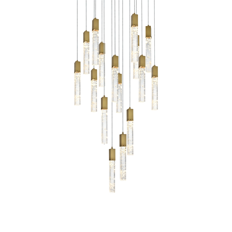 Elegant Lighting Aurora 30 Inch Pendant In Chrome
