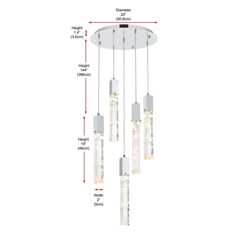 Elegant Lighting Aurora 20 Inch Chandelier In Black