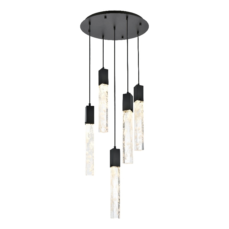 Elegant Lighting Aurora 20 Inch Chandelier In Black