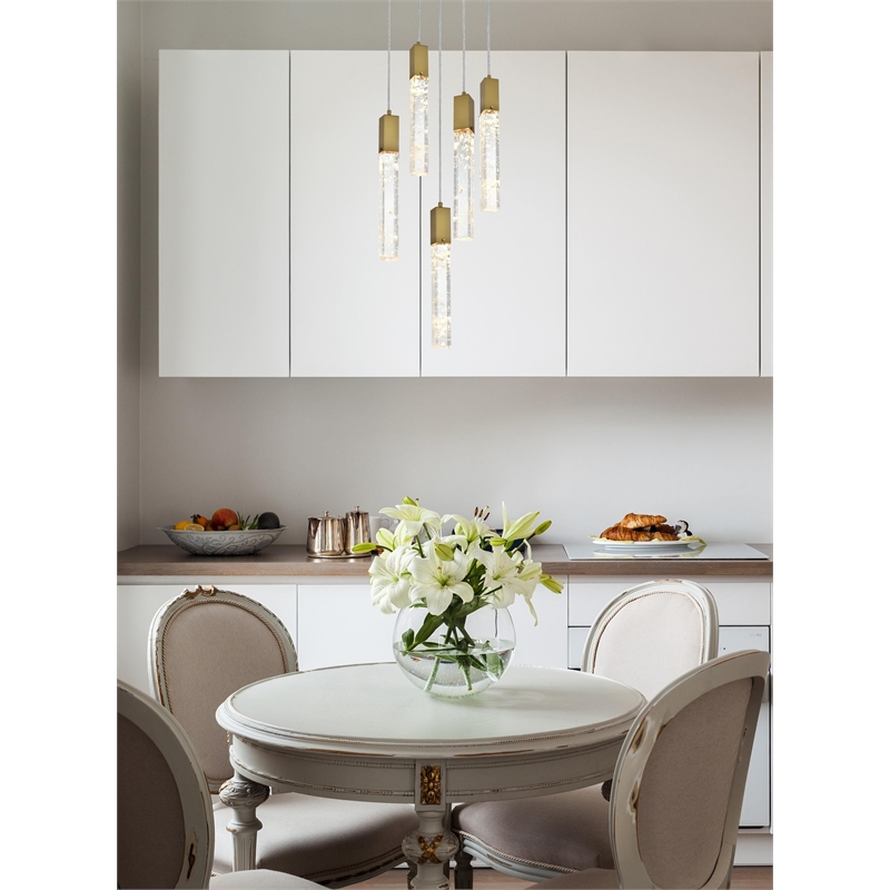 Elegant Lighting Aurora 20 Inch Chandelier In Satin Gold