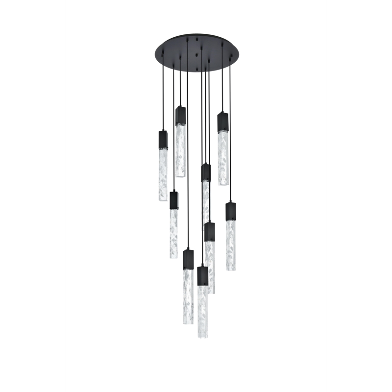 Elegant Lighting Aurora 24 Inch Chandelier In Black