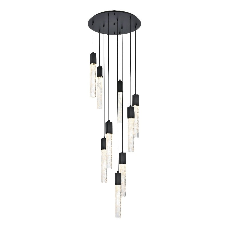 Elegant Lighting Aurora 24 Inch Chandelier In Black