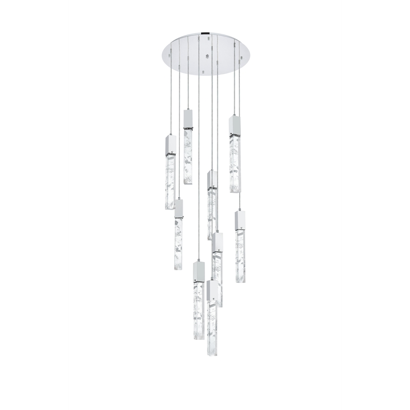 Elegant Lighting Aurora 24 Inch Chandelier In Chrome