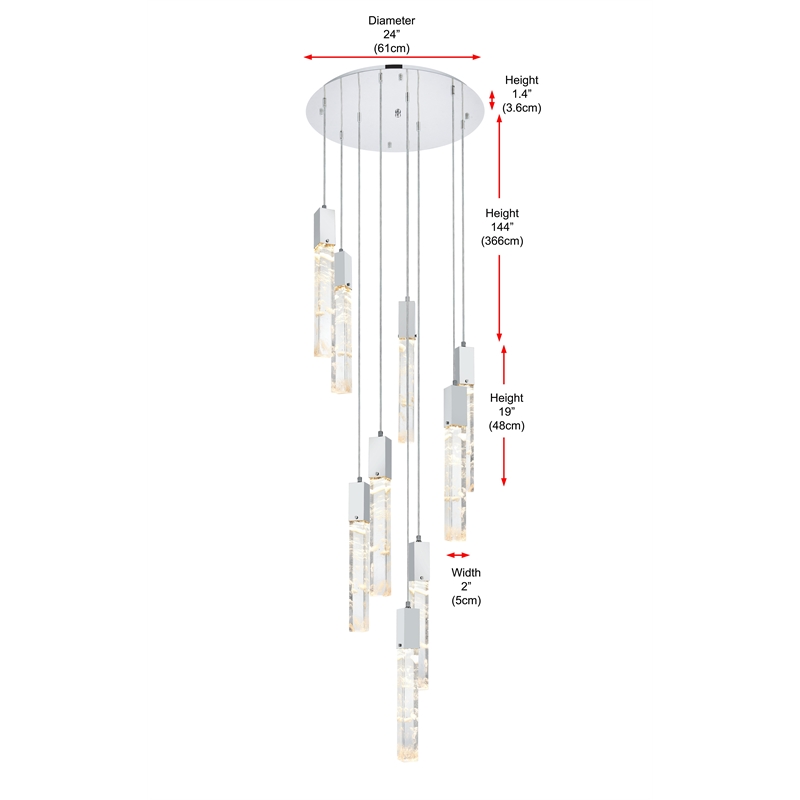 Elegant Lighting Aurora 24 Inch Chandelier In Chrome