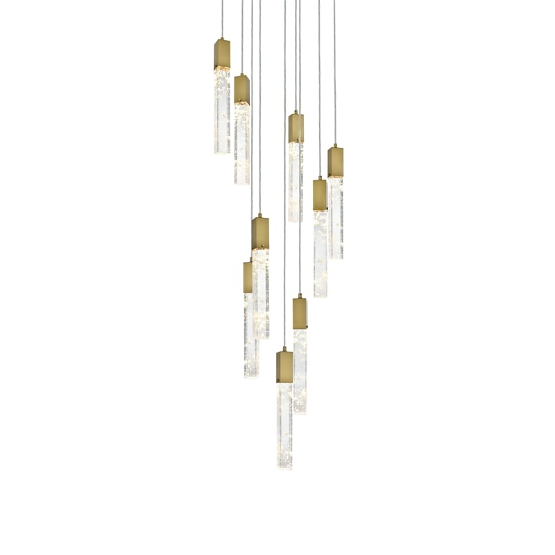 Elegant Lighting Aurora 24 Inch Chandelier In Satin Gold