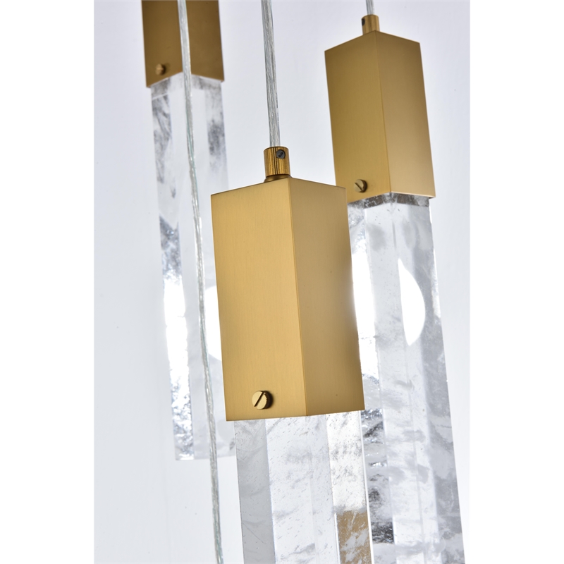 Elegant Lighting Aurora 24 Inch Chandelier In Satin Gold