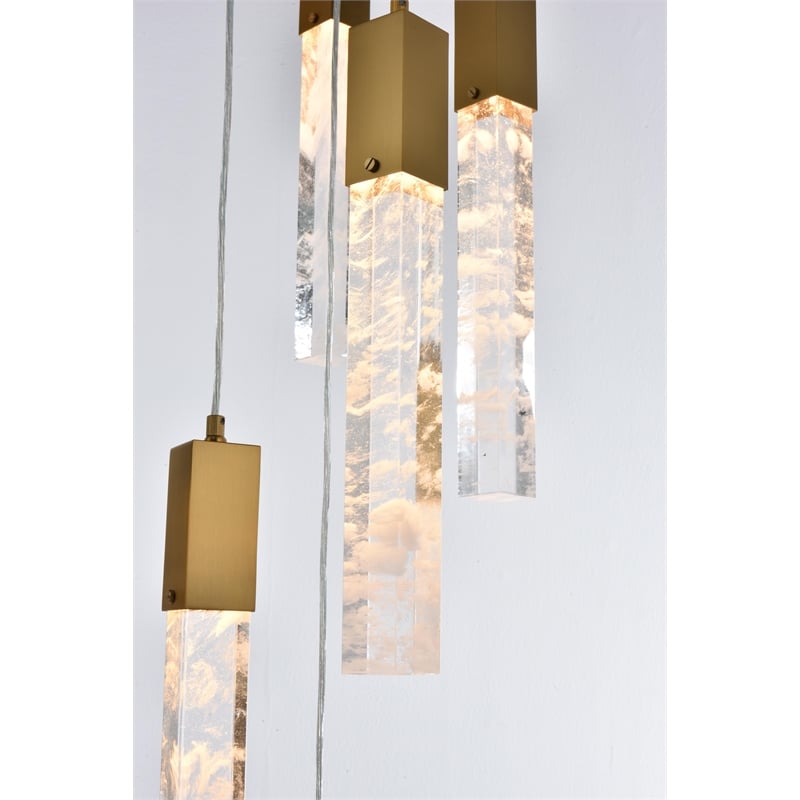 Elegant Lighting Aurora 24 Inch Chandelier In Satin Gold