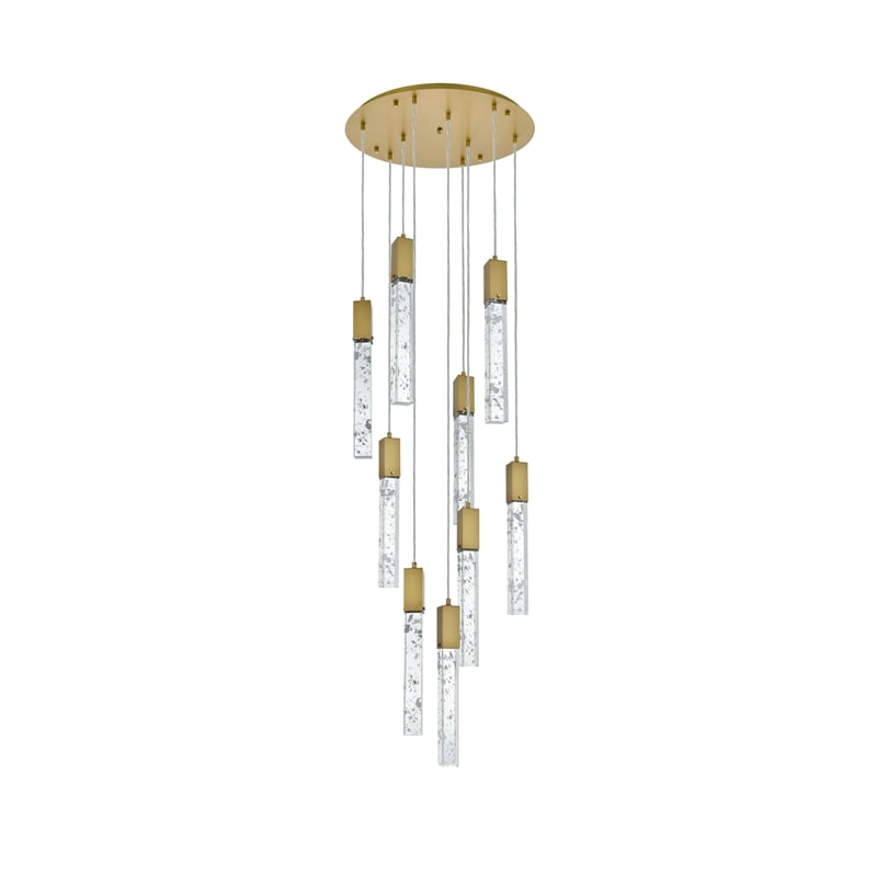 Elegant Lighting Aurora 24 Inch Chandelier In Satin Gold
