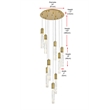 Elegant Lighting Aurora 24 Inch Chandelier In Satin Gold