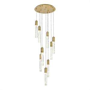 elegant lighting aurora 24 inch chandelier in satin gold