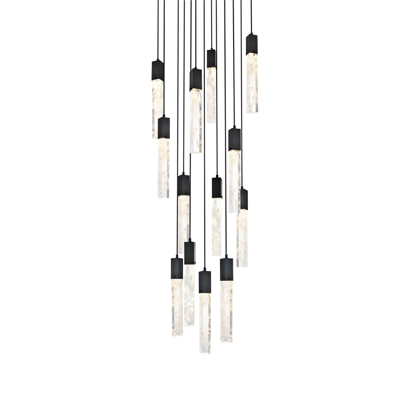 Elegant Lighting Aurora 30 Inch Chandelier In Black