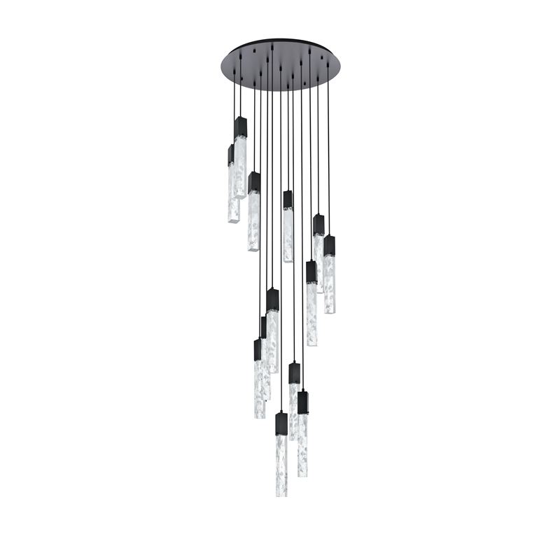 Elegant Lighting Aurora 30 Inch Chandelier In Black