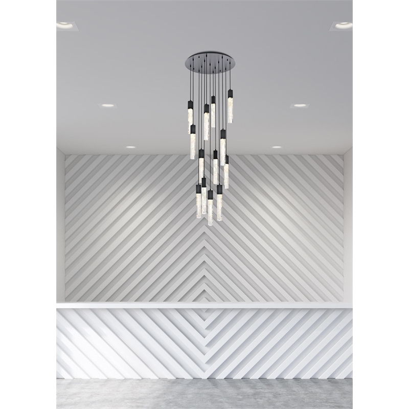 Elegant Lighting Aurora 30 Inch Chandelier In Black