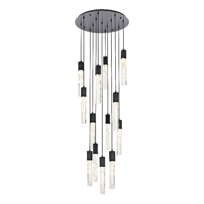 Elegant Lighting Aurora 30 Inch Chandelier In Black