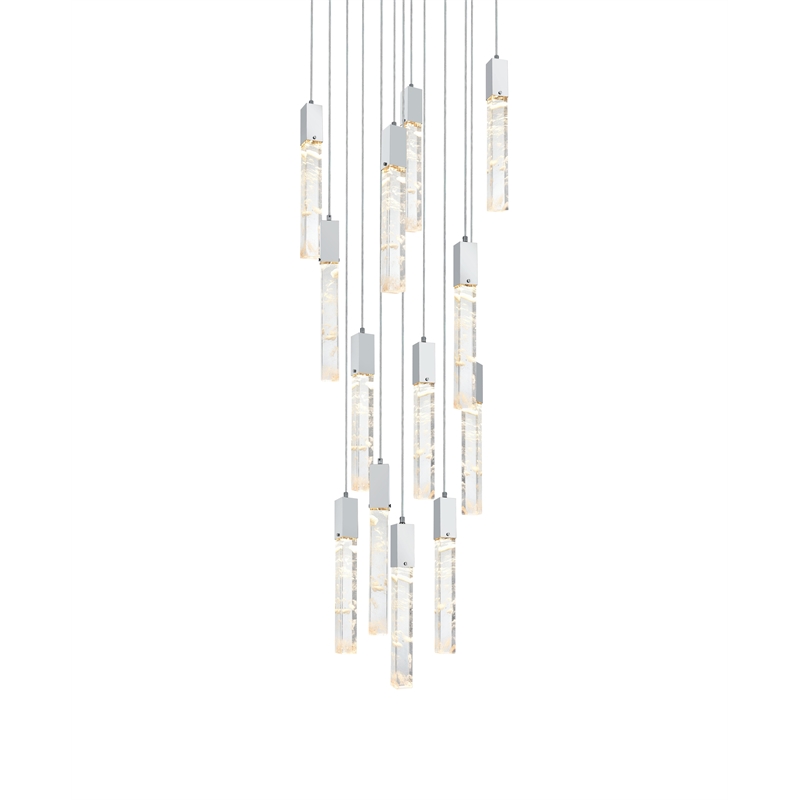 Elegant Lighting Aurora 30 Inch Chandelier In Chrome