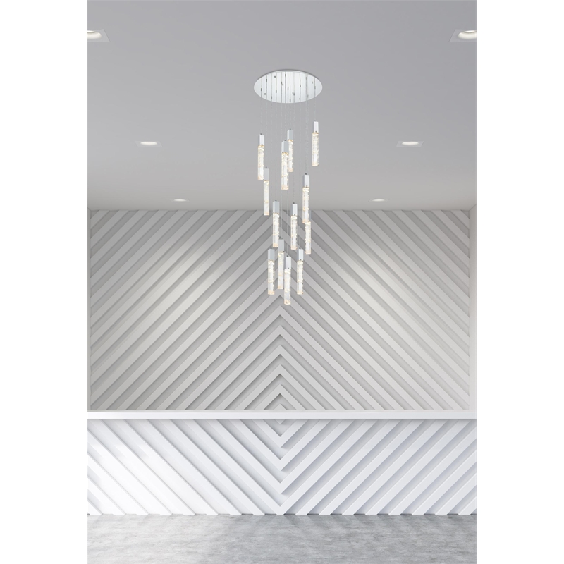 Elegant Lighting Aurora 30 Inch Chandelier In Chrome