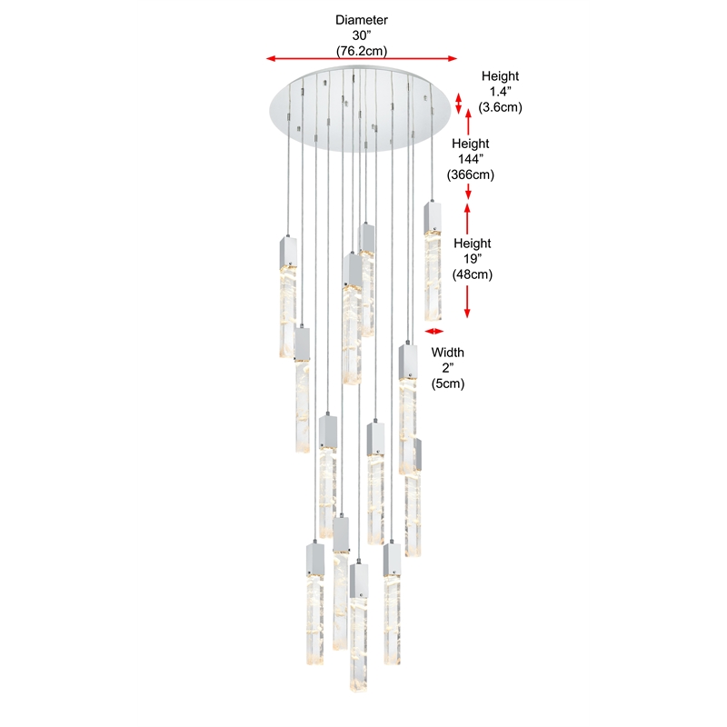 Elegant Lighting Aurora 30 Inch Chandelier In Chrome