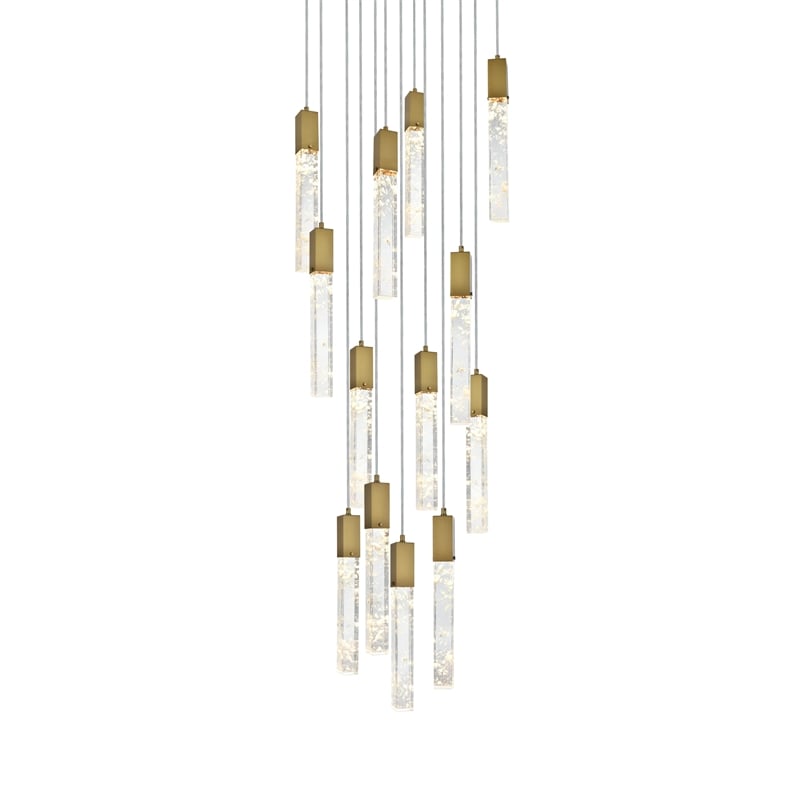 Elegant Lighting Aurora 30 Inch Chandelier In Satin Gold