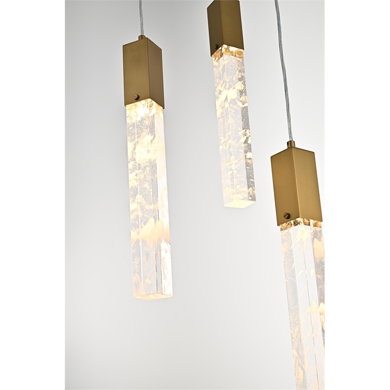 Elegant Lighting Aurora 30 Inch Chandelier In Satin Gold