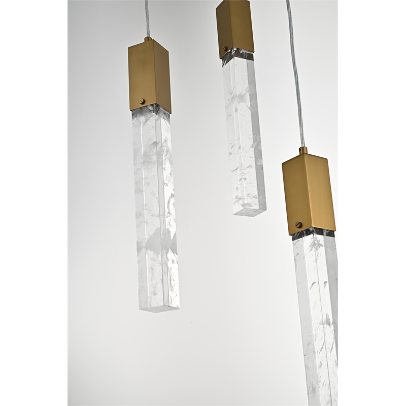 Elegant Lighting Aurora 30 Inch Chandelier In Satin Gold