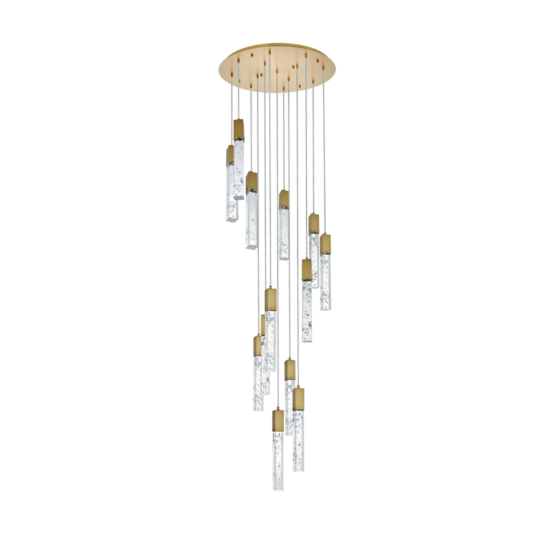 Elegant Lighting Aurora 30 Inch Chandelier In Satin Gold