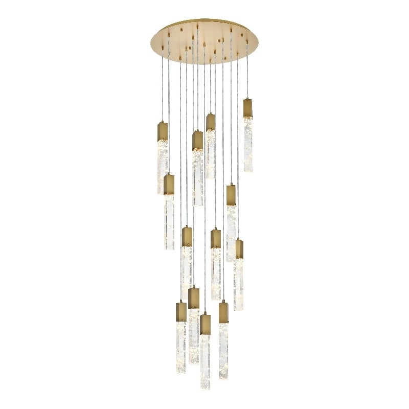 Elegant Lighting Aurora 30 Inch Chandelier In Satin Gold