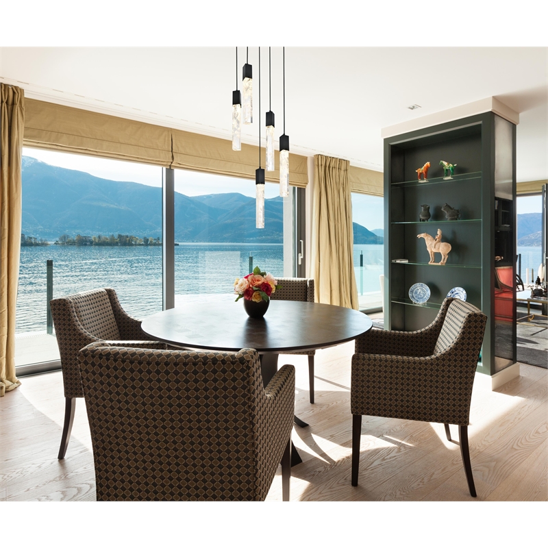 Elegant Lighting Aurora 16 Inch Pendant In Black