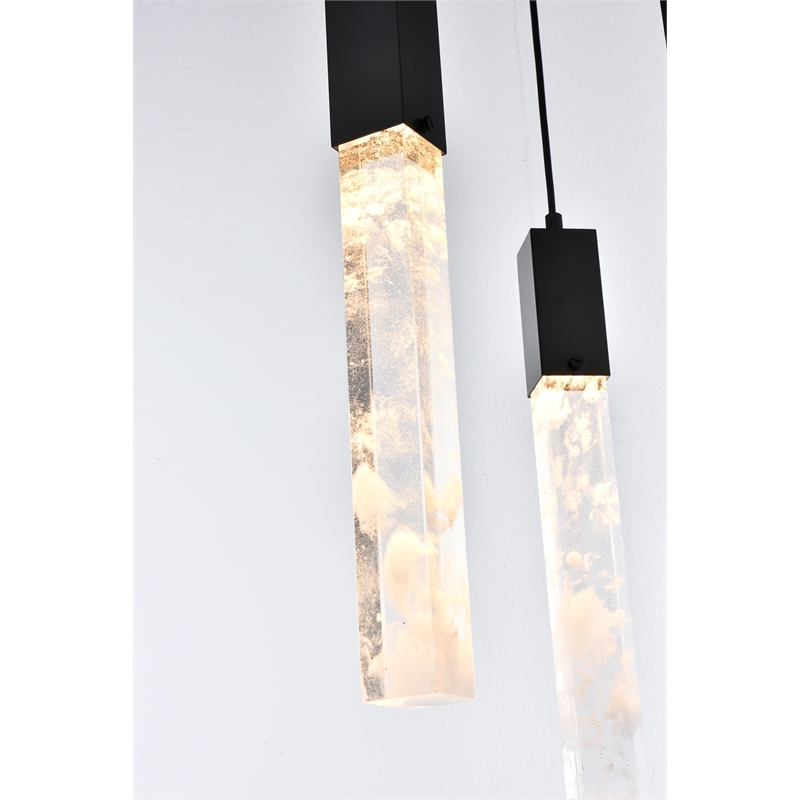 Elegant Lighting Aurora 16 Inch Pendant In Black