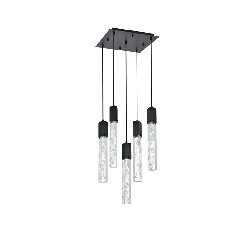 Elegant Lighting Aurora 16 Inch Pendant In Black